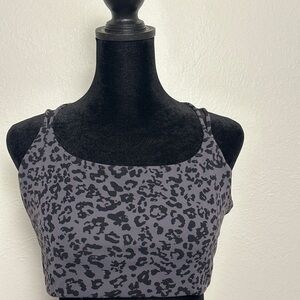 Athleta Black and Gray Animal Print Sports Bra